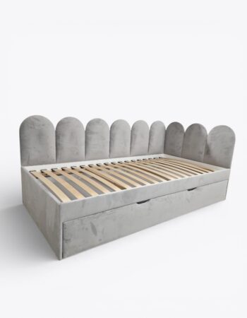 Szare łóżeczko ŁUKI DUŻE 100x200 DOSTĘPNE OD RĘKI PRAWE