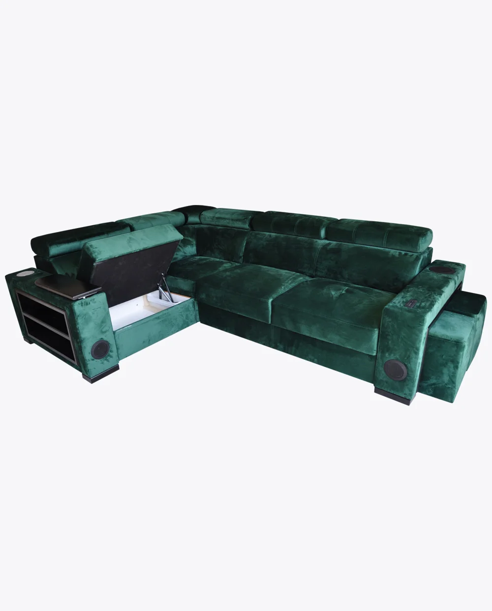 Narożnik Loft 121 butelkowa zieleń, zestaw audio sofa sound - obrazek 4