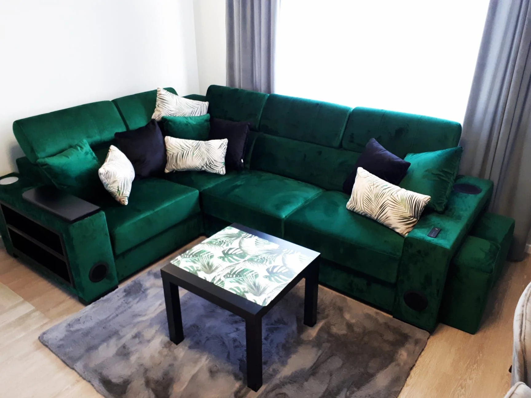 Narożnik Loft 121 butelkowa zieleń, zestaw audio sofa sound - obrazek 17