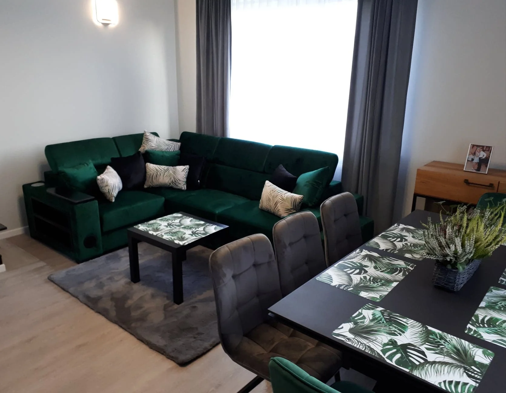 Narożnik Loft 121 butelkowa zieleń, zestaw audio sofa sound - obrazek 2