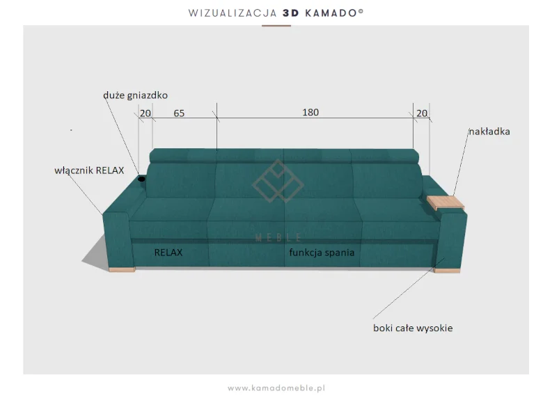 Sofa Loft 69 z funkcją RELAX i funkcją spania. - obrazek 11