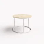 Okrągły stolik kawowy biały/dąb sonoma
