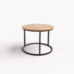 Okrągły stolik kawowy czarny/dąb wotan