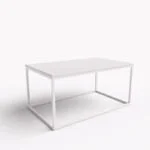 Prostokątny stolik kawowy biały/biały połysk