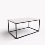 Prostokątny stolik kawowy czarny/biały połysk