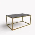 Prostokątny stolik kawowy złoty/ciemny grafit