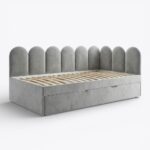 Szare łóżeczko ŁUKI DUŻE 100x200 DOSTĘPNE OD RĘKI PRAWE